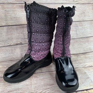 Totes Big Kid 4 Kaitlyn Black Pink Heart Boots